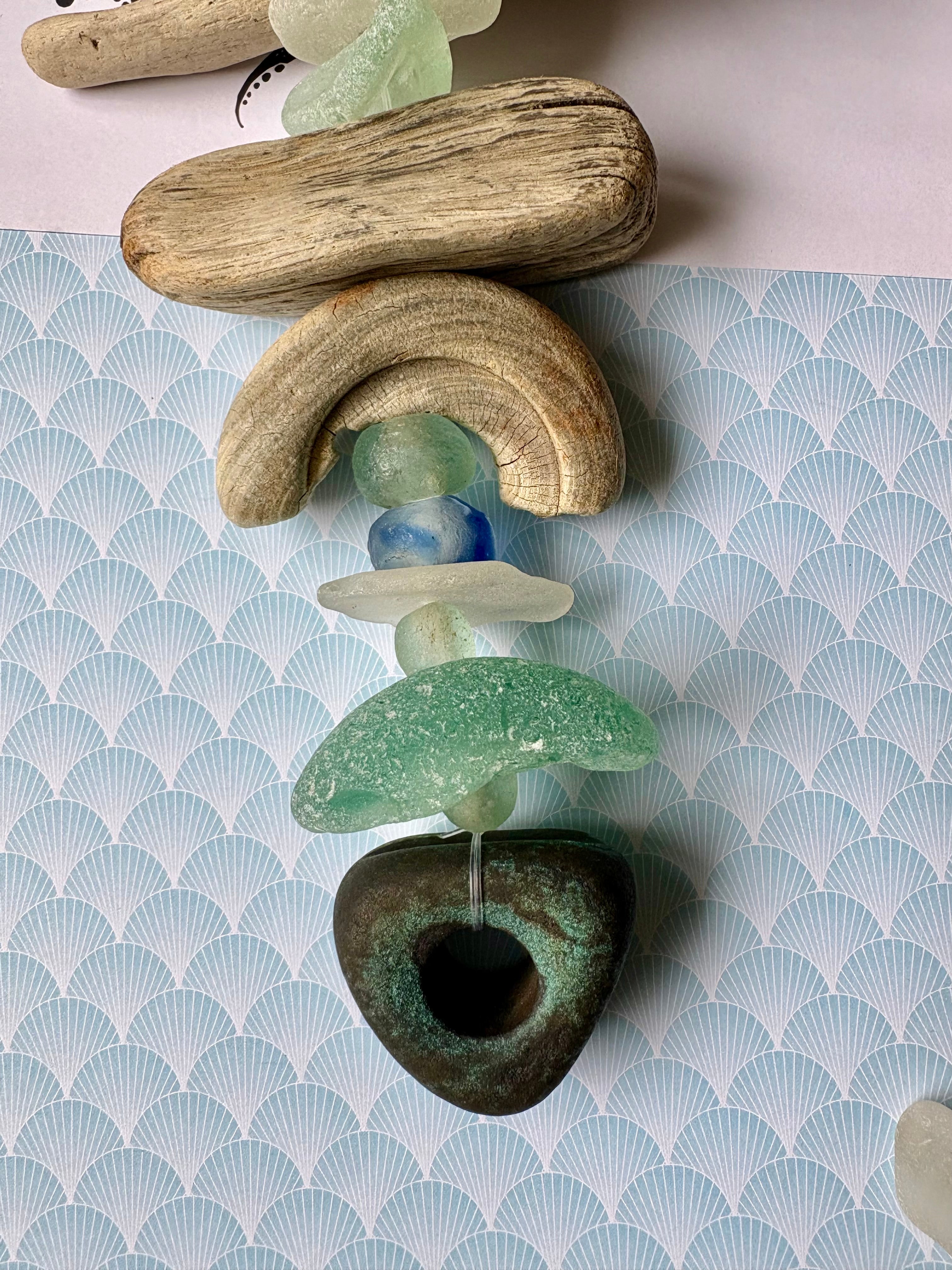 Driftwood and Sea Glass Coastal Hanging