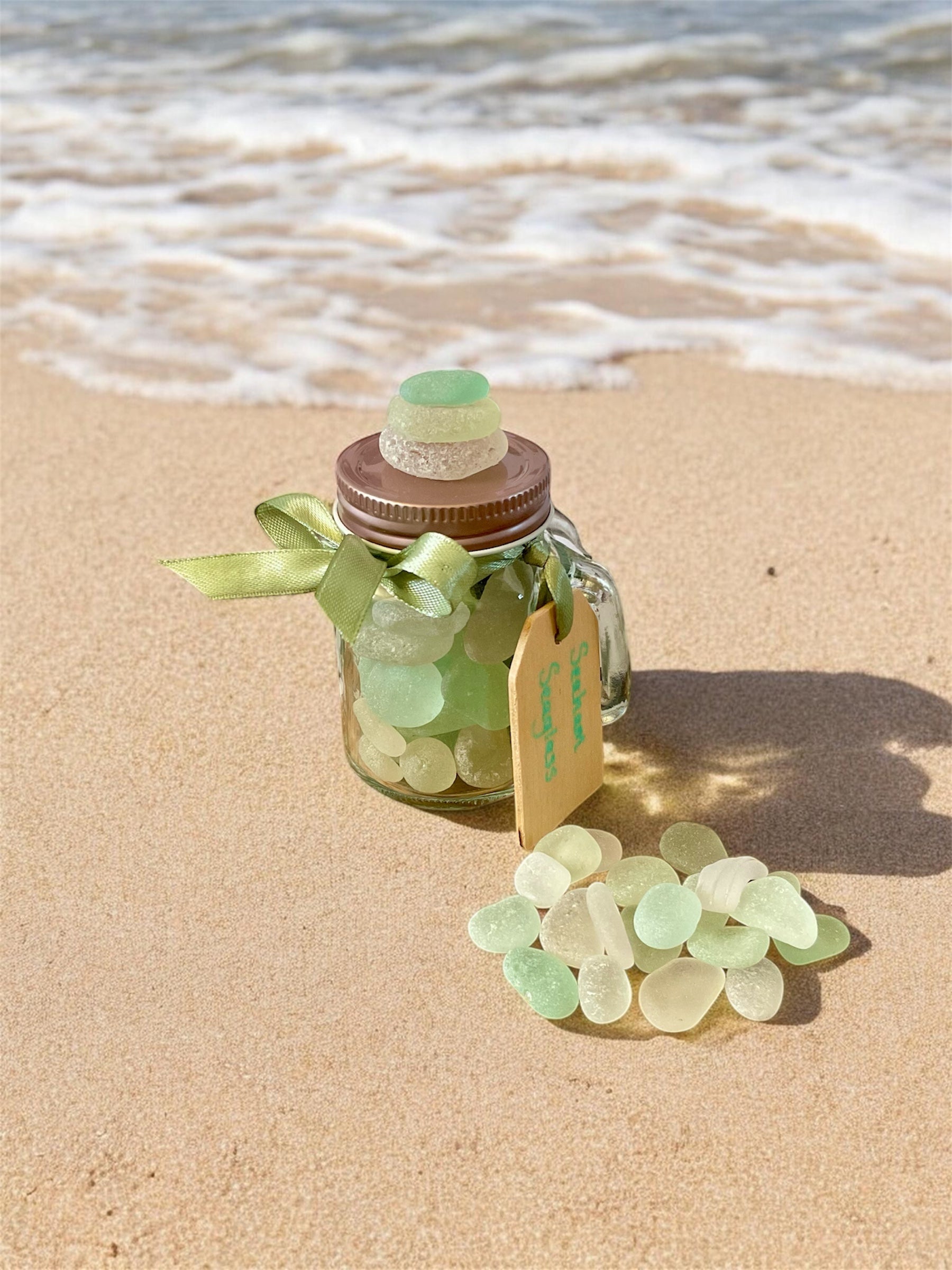 A Jar Full of Seaham Seaglass