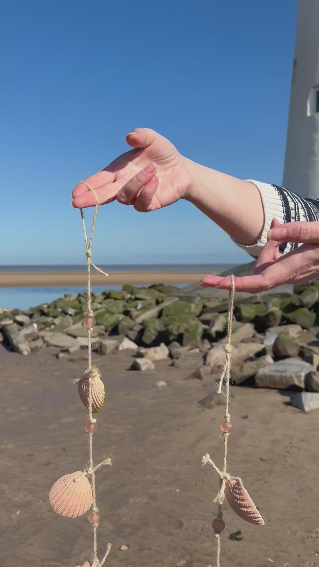 Cockle Shell and Glass Bead Coastal Beach Garland